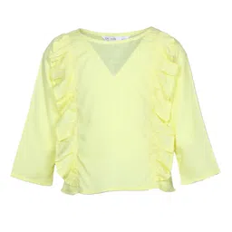 IDK Girls Yellow Solid Top-image-5