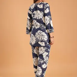 BAESD Floral Printed Notch Neck Tunic With Trouser image 2