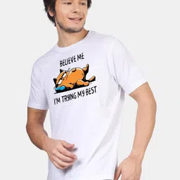 Greylongg Men Graphic Printed Round Neck Cotton T-shirt image 3