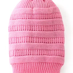 Pine Kids Knitted Woollen Cap Pink - Diameter 13 cm-image-90