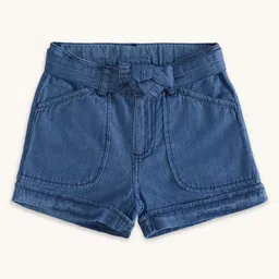 Pantaloons Junior Cotton Solid Shorts - Navy Blue-image-45