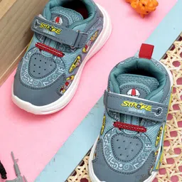 TOMSY CHOICE Typography Printed Velcro Closure Shoes - Blue image 1