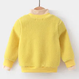 Kookie Kids Full Sleeves Sweatshirt with Text Embroidery - Yellow image 2