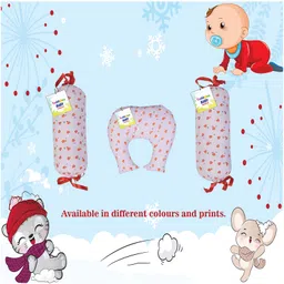 Babytoons New Born Baby Pillow for Head Shaping with 2 Matching Lot Pillows/Bolsters (0-6 Months) (Orange & White) image 2