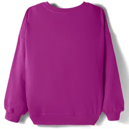 kookie kids india Kookie Kids Terry Knit Full Sleeves Sweatshirt With Smiley Print & Rib - Purple image 2