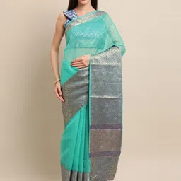 KULNAARI Zari Linen Blend Saree-picture-12
