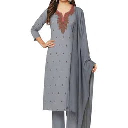 Vrinde Embroidered Unstitched Dress Material-picture-12