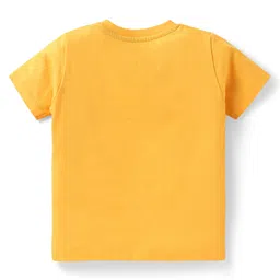 Babyhug Cotton Knit Half Sleeves Shorts Night Suit with Dolphin Print - Orange image 3