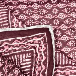 The Craft Monk Maroon Ethnic Motifs Printed Pure Cotton 350 GSM Single Bed Quilt image 2