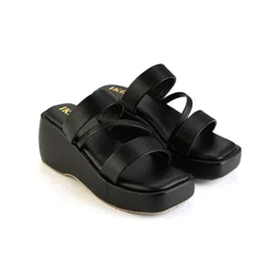 IKAGI Women Solid Regular Flatform Sandals image 2
