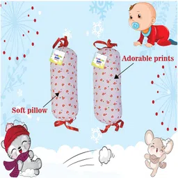 Babytoons New Born Baby Pillow for Head Shaping with 2 Matching Lot Pillows/Bolsters (0-6 Months) (Orange & White) image 4