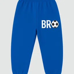 KUCHIPOO Cotton Blend Knit Pack Of 3 Star & Typography Printed Track Pants - Red Blue & Black image 5