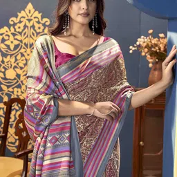 TIRA Kalamkari Printed Block Print Saree image 5