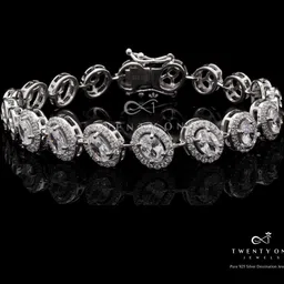 Twenty One Jewels Women Sterling Silver Handcrafted Silver-Plated Link Bracelet-picture-44