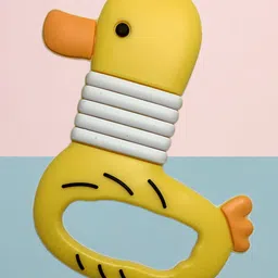 Joy Buzz Baby Silicone Giraffe & Duck Shape Teether Pack Of 2 - Pink & Yellow image 5
