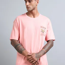 FROSEN FOX Men Graphic Printed Round Neck Cotton Oversized T-shirt-picture-16