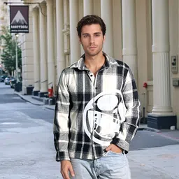 UNRL Print Detail Checked Shacket-picture-34