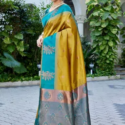 Lookmark Ethnic Motifs Zari Silk Cotton Banarasi Saree image 5