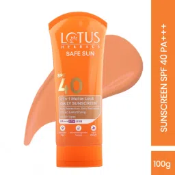 Lotus Herbals SafeSun 3in1 Matte look daily sunscreen,Tinted Sunscreen, SPF 40 PA+++, 100 g image 1