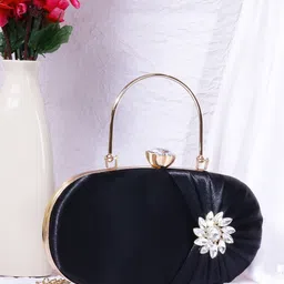 MISHA Ruby Bloom Embellished Textured Box Clutch-picture-15