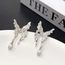 KRENOZ Silver-Plated Pearls Beaded Animal Shaped Studs-image-59