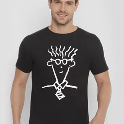 YAK YAK Men Black Printed Round Neck T-shirt-picture-26
