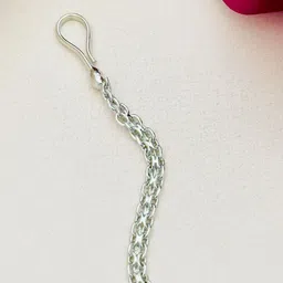 ABDESIGNS Silver-Plated American Diamond Studded Maang Tikka image 3
