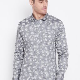 Duke Men Grey & White Regular Fit Printed Casual Shirt-picture-24