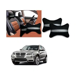Auto Pearl Black Silver Strip Car Neck Cushion/Neck Pillow Compatible with BMW X3 image 4