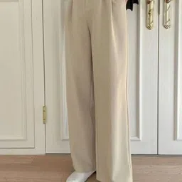 BROADSTAR Women Smart Straight Fit High-Rise Easy Wash Pleated Trousers-image-25