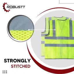 Robustt Safety Jacket Polyester Green (Pack of 5), SS- safety105 image 5