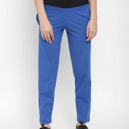 Floret Women Blue Solid Slim-Fit Track Pants-picture-41