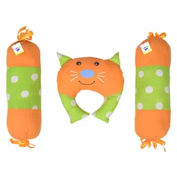 Babytoons New Born Baby Pillow for Head Shaping with 2 Matching Lot Pillows/Bolsters (0-6 Months) (Orange)-picture-10