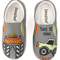 IMAGINO Monster Truck Hand Painted Slip On Shoes - Grey-picture-23