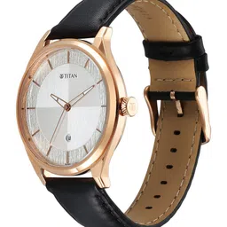 Titan Men Brass Dial & Leather Straps Analogue Watch 1802WL02 image 2