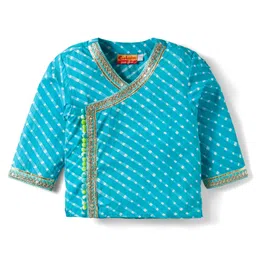 Exclusive from Jaipur Cotton Woven Full Sleeves Striped Kurta Dhoti Set With Booties - Green image 2