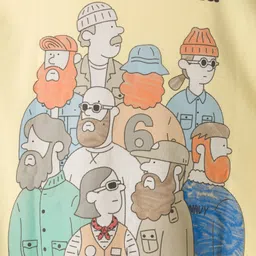 Doreme Terry Knit Full Sleeves Sweatshirt with Text Graphic - Light Yellow image 3