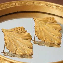 Krelin Gold-Plated Leaf Shaped Studs-picture-16