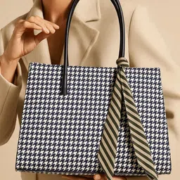 Haute Handles Geometric Printed Structured Shoulder Bag-image-95