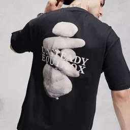WROGN Graphic Printed Drop-Shoulder Sleeves Pure Cotton Oversized Fit T-shirt-picture-32