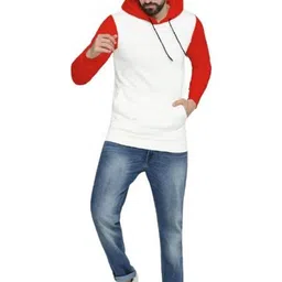 BEYOU FASHION Men Colourblocked Hooded Sweatshirt image 4