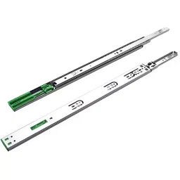 Olive 400 mm Zinc Finish Soft Close Mechanism Steel Telescopic Soft Close Slide, 501 007 016 0 (Set of 2 Pcs) image 1