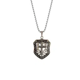 SANAA CREATIONS Silver-Plated Contemporary Antique Pendant with Chain-picture-23