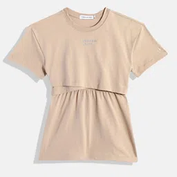 Calvin Klein Jeans Girls Overlapped Europe Pure Cotton T-shirt Dress-picture-11
