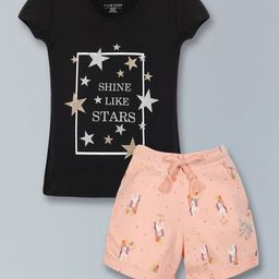PLUM TREE Girls Printed Pure Cotton T-shirt With Shorts-picture-49