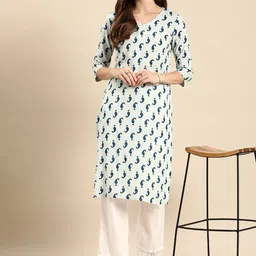 Anouk Paisley Printed Kurta-image-16