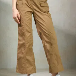 Mast & Harbour Women High-Rise Relexed Fit Cargo-picture-13