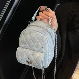 Outzidr Geometric Printed Embellished Backpack-image-1