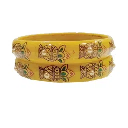 SAVORADE Yellow Glass Bangle image 1