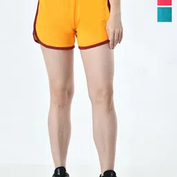 BAESD Women Pack Of 3 High-Rise Hot Pants Shorts-image-34